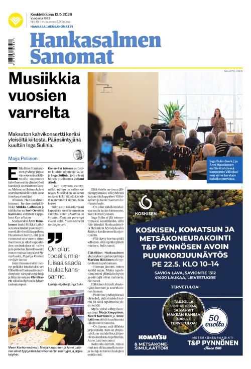 Hankasalmen Sanomat 13.5.2026
