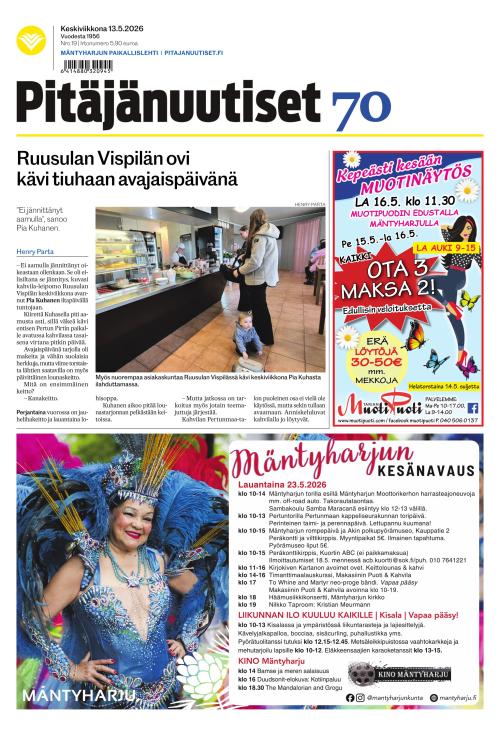 Pitäjänuutiset 13.5.2026