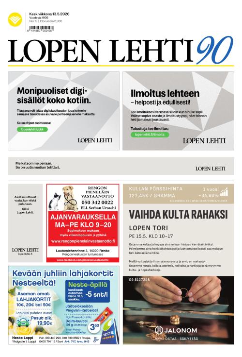 Lopen Lehti 13.5.2026