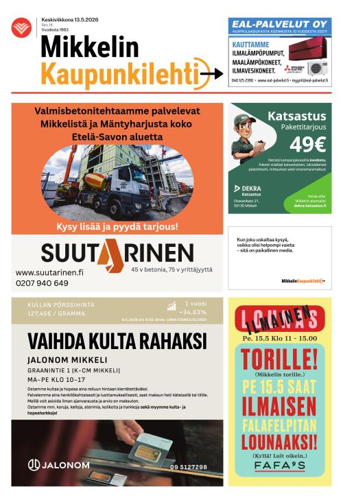 Mikkelin kaupunkilehti 13.5.2026