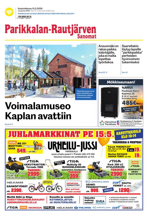 Parikkalan-Rautjärven Sanomat 13.5.2026