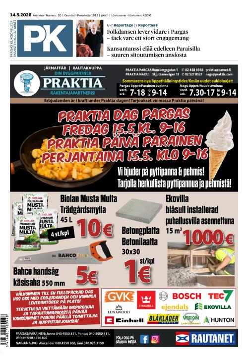 Paraisten kuulutukset 14.5.2026