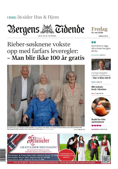 Bergens Tidende 15.5.2026