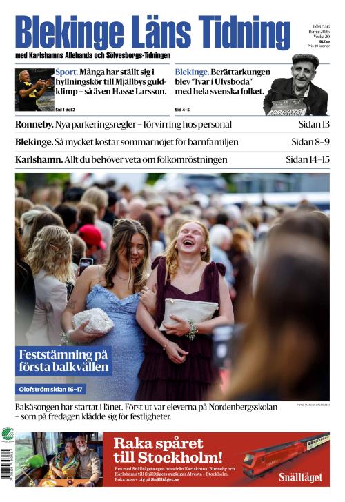 Blekinge Läns Tidning 16.5.2026