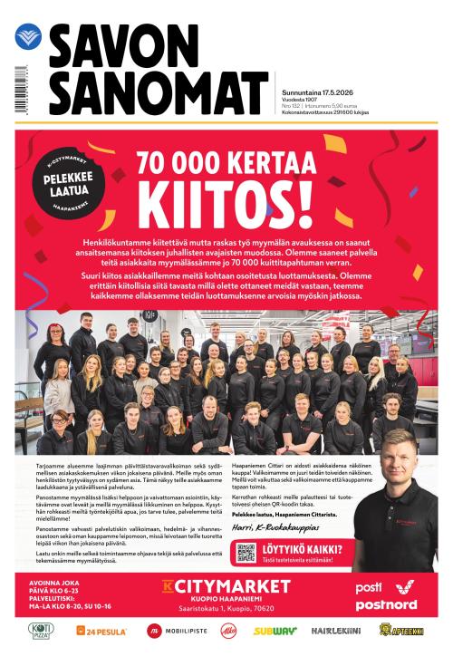 Savon Sanomat 17.5.2026