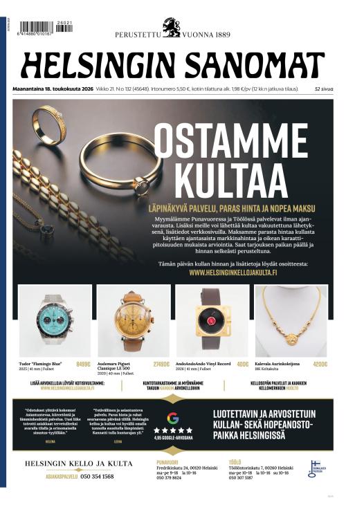 Helsingin Sanomat 18.5.2026