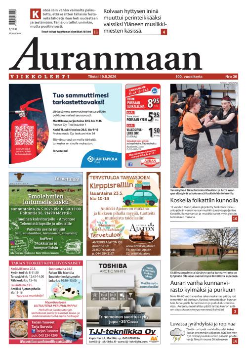 Auranmaan Viikkolehti 19.5.2026
