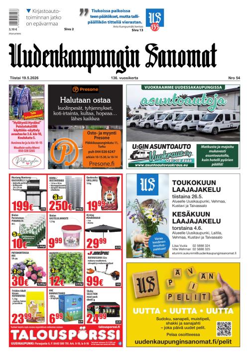 Uudenkaupungin Sanomat 19.5.2026