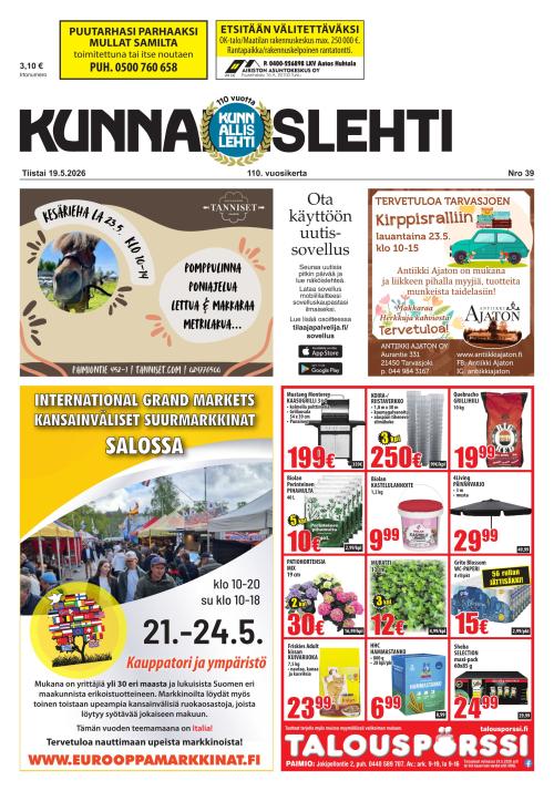 Kunnallislehti Paimio-Sauvo-Kaarina 19.5.2026