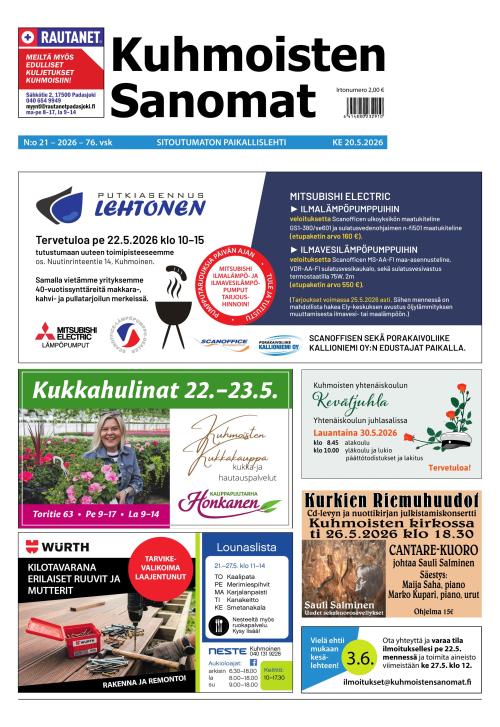 Kuhmoisten Sanomat 21/2026