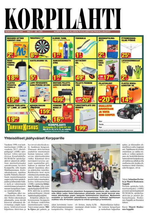 Korpilahti-lehti 20.5.2026