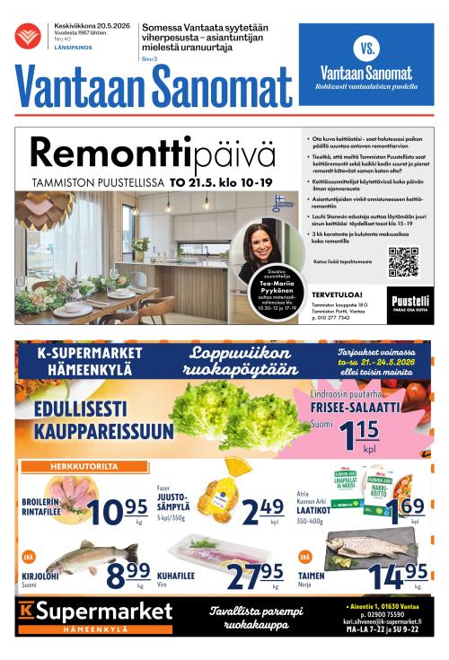Vantaan Sanomat (Länsi) 20.5.2026
