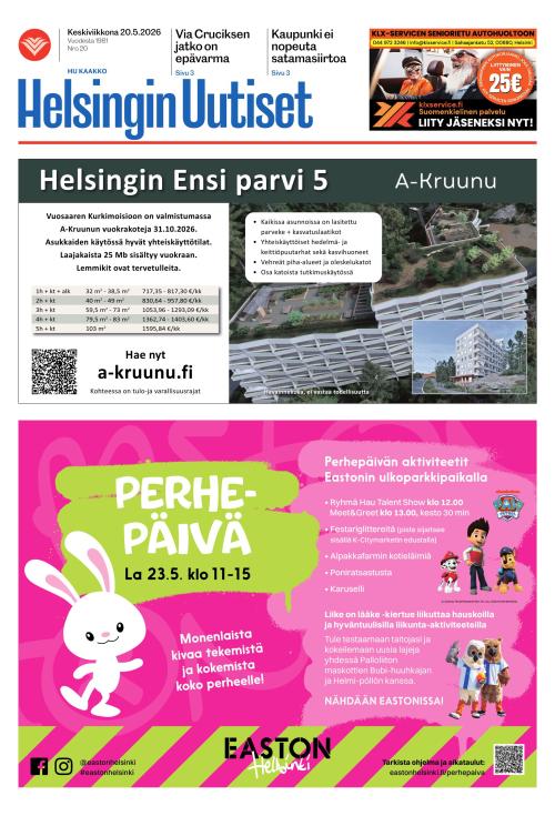 Helsingin Uutiset (Kaakko) & Kallio Lehti 20.5.2026