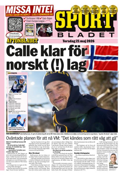 Aftonbladet Sportbladet 21.5.2026