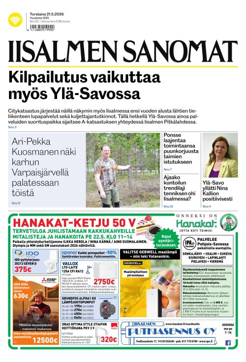 Iisalmen Sanomat 21.5.2026