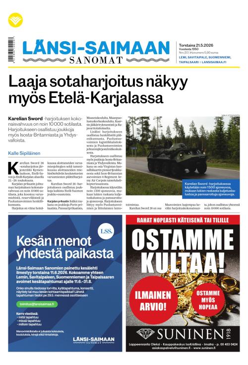 Länsi-Saimaan Sanomat 21.5.2026