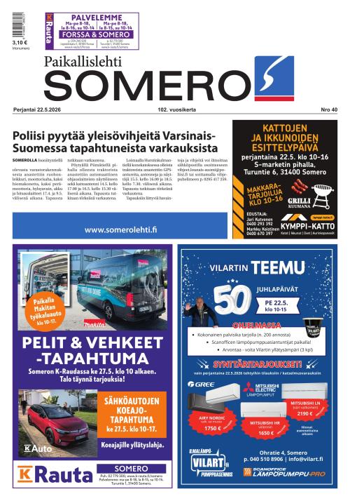 Paikallislehti Somero 22.5.2026