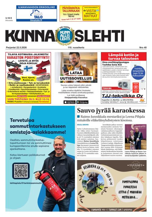 Kunnallislehti Paimio-Sauvo-Kaarina 22.5.2026
