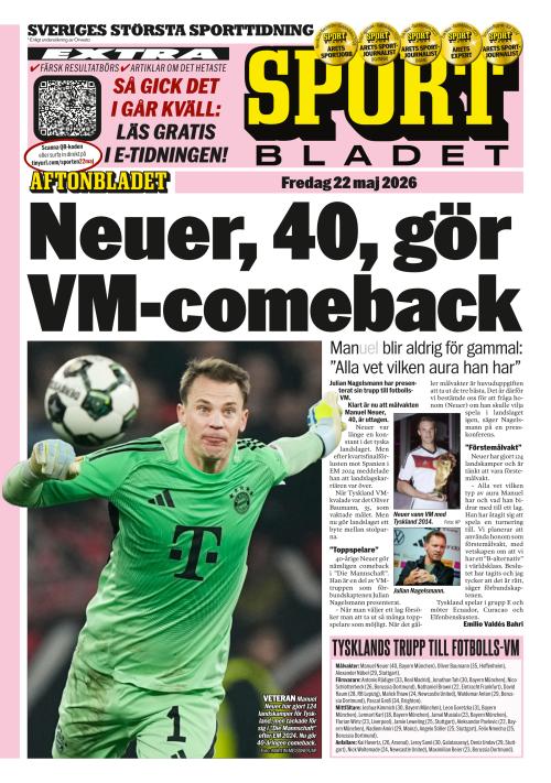 Aftonbladet Sportbladet 22.5.2026