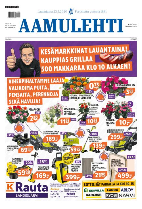 Aamulehti 23.5.2026