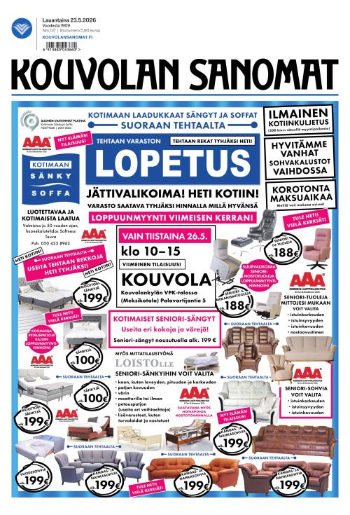 Kouvolan Sanomat 23.5.2026