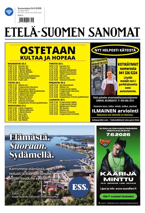 Etelä-Suomen Sanomat 24.5.2026
