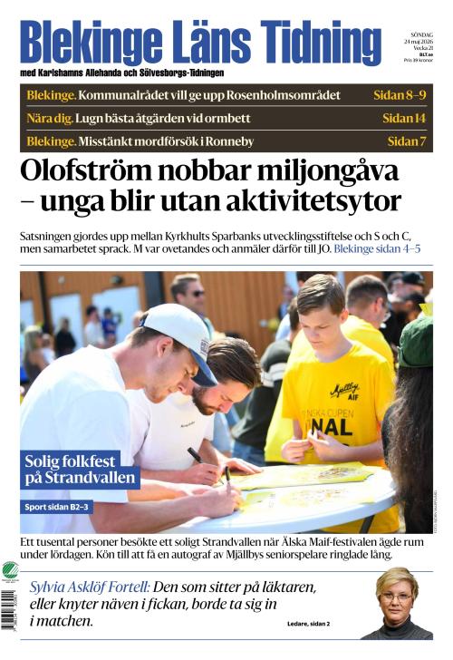 Blekinge Läns Tidning 24.5.2026