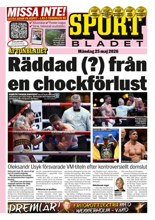 Aftonbladet Sportbladet 25.5.2026
