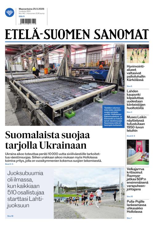 Etelä-Suomen Sanomat 25.5.2026