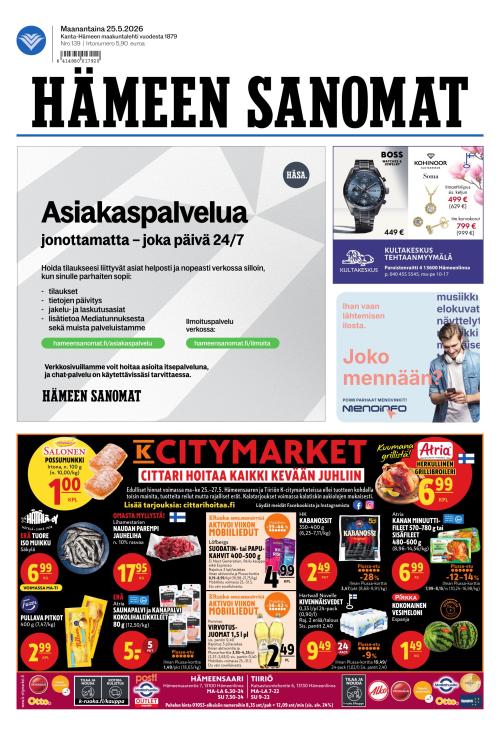 Hämeen Sanomat 25.5.2026