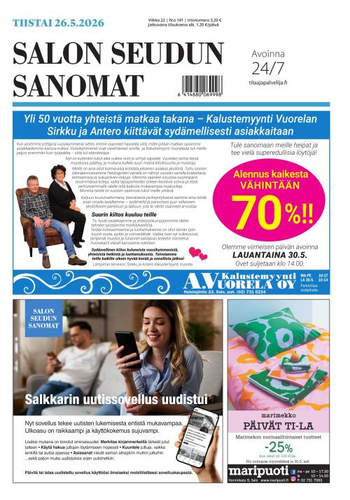 Salon Seudun Sanomat 26.5.2026