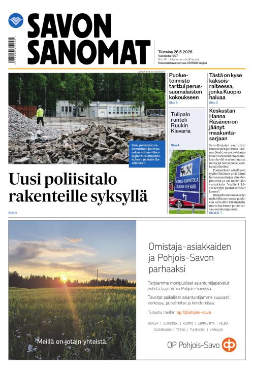 Savon Sanomat 26.5.2026