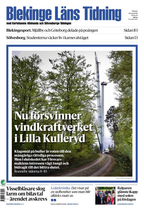 Blekinge Läns Tidning 26.5.2026