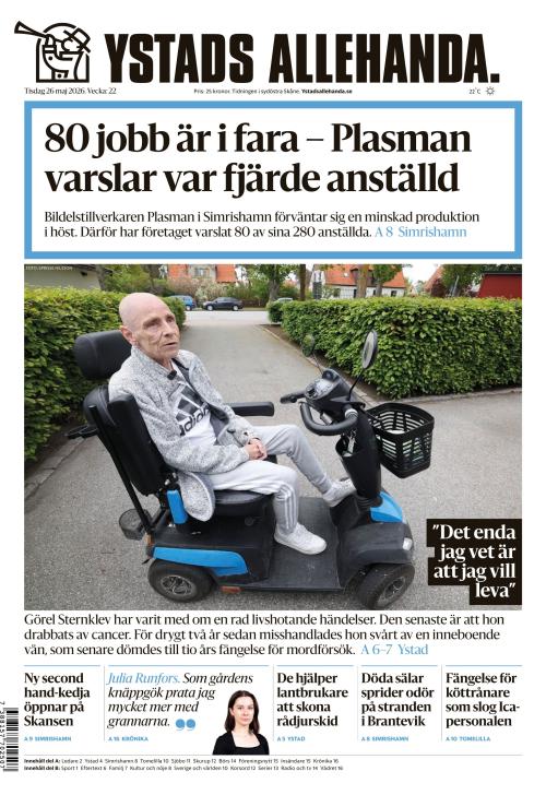 Ystads Allehanda 26.5.2026