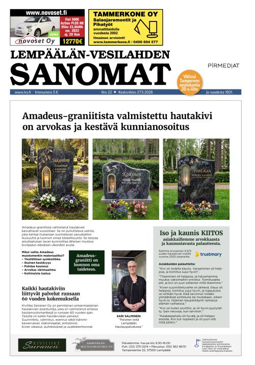 Lempäälän-Vesilahden Sanomat 27.5.2026