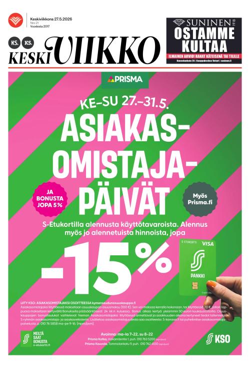 KS Keskiviikko (Kouvolan Sanomat ja Kymen Sanomat -liitteet) 27.5.2026