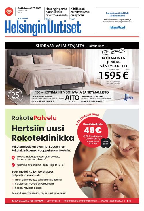 Helsingin Uutiset (Kaakko) & Kallio Lehti 27.5.2026