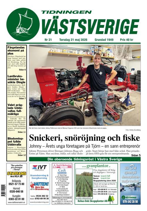 Tidningen Västsverige 21.5.2026