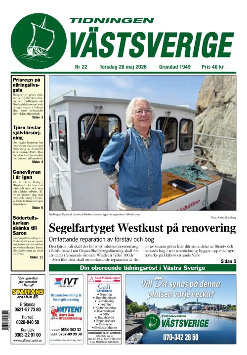 Tidningen Västsverige 28.5.2026