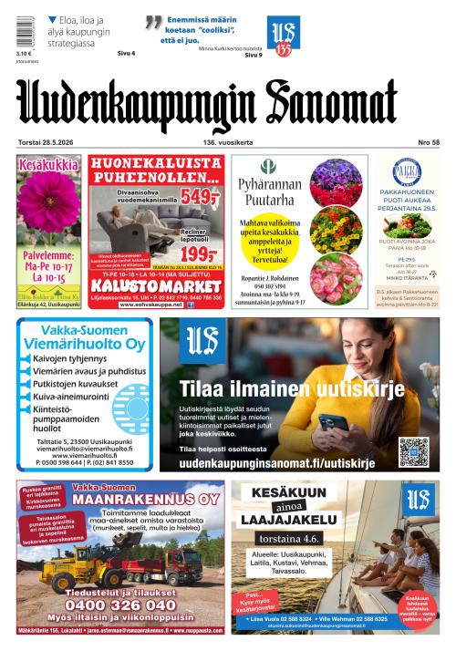 Uudenkaupungin Sanomat 28.5.2026