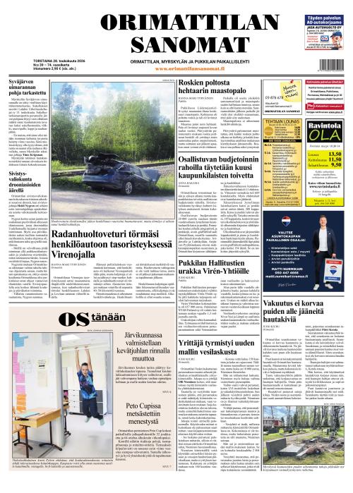 Orimattilan Sanomat 28.5.2026