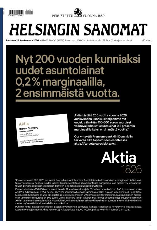 Helsingin Sanomat 28.5.2026