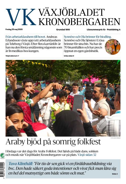 Växjöbladet Kronobergaren 29.5.2026