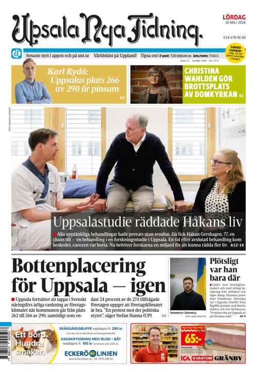 Upsala Nya Tidning 30.5.2026