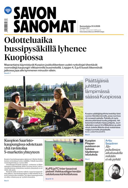 Savon Sanomat 31.5.2026