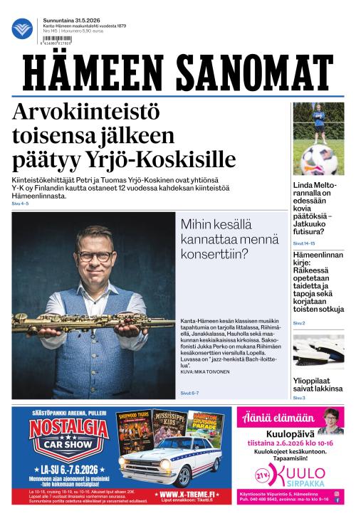 Hämeen Sanomat 31.5.2026