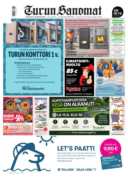 Turun Sanomat 31.5.2026