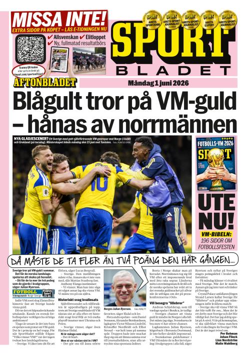 Aftonbladet Sportbladet 1.6.2026