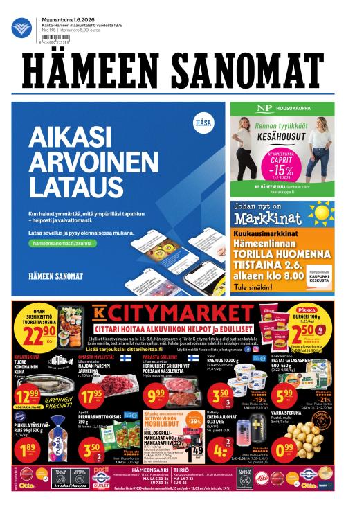 Hämeen Sanomat 1.6.2026