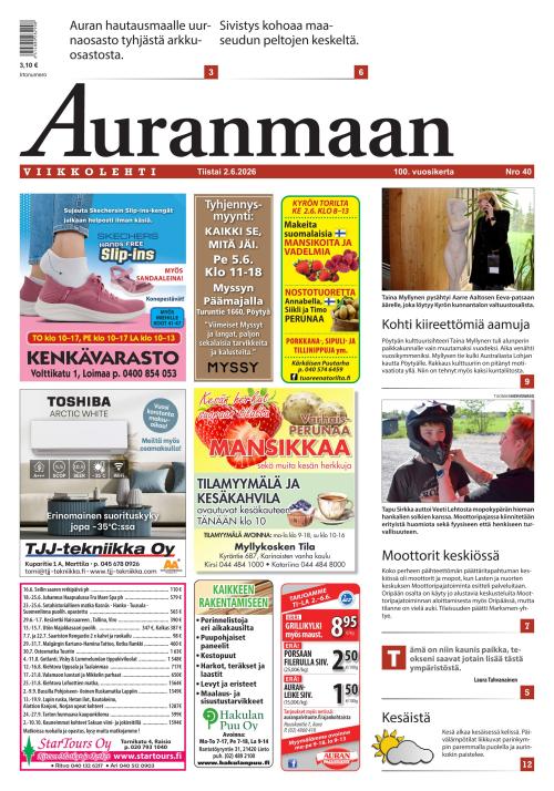 Auranmaan Viikkolehti 2.6.2026